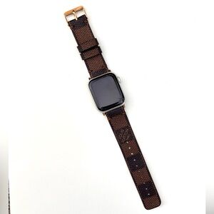 Louis Vuitton Damier Ebene Apple Watch Band for Series 1/2/3/4/5/6. Rose Gold